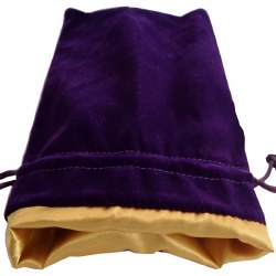 Dice Bag - Purple with Gold Satin (6"x8")