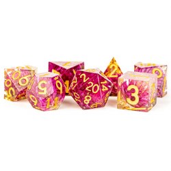 7-set Sharp Edge Resin Thousand Day Red Dice