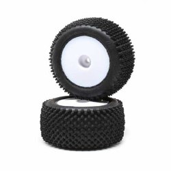 Pin Tires, Rear, White Mounted Mini-T 2.0