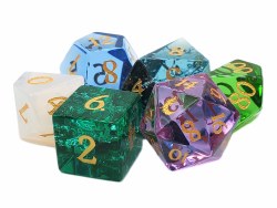 7-set Gemstone: 7 Color Glass Dice Set