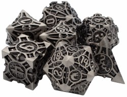7-set Metal Gnome Forged - Ancient Silver Dice Set