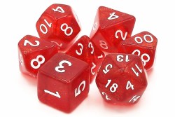 7-set Galaxy - Red Shimmer Dice Set