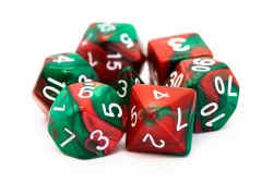 7-set Vorpal - Red & Green Dice Set