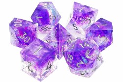 7-set Sharp Edged - Burst of Purple Dice Set