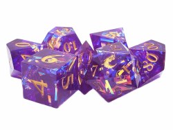 7-set Sharp Edged - Amethyst Blast Dice Set