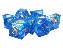 7-set Sharp Edged - Aquamarine Blast Dice Set