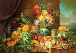 Still Life with Fruit Flowers and Parrot 1000pc Puzzle