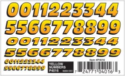 Decal - Dry Transfer: Yellow Numbers