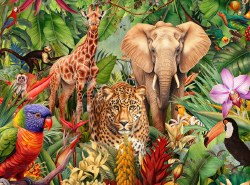 Jungle Animal Mashup 100pc Puzzle