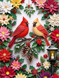 Holiday Paper Cardinals 1000pc Puzzle
