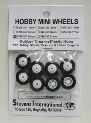 Rubber Tires with Plastic Hubs - 18mm