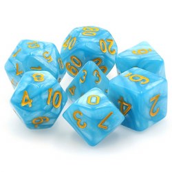 7-set Permafrost Light Blue Pearl Opaque with Gold Numbers