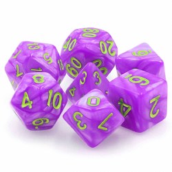 7-set Mana Miasma Purple Pearl Opaque with Gold Numbers