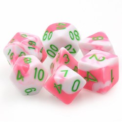 7-set Phantasma Pink & White Fusion with Green Numbers