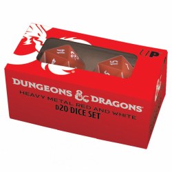 d20 Heavy Metal: D&D Red Dice with White numbers