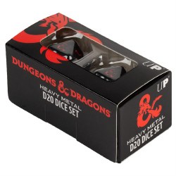 D&D: Heavy Metal Black/Red d20 Dice