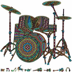 Shaped: Drum Set 200pc Wooden Puzzle