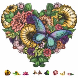 Shaped: Flower Heart 200pc Wooden Puzzle