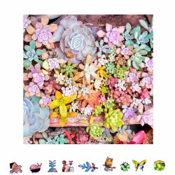 Shaped: Garden Succulents 500pc Wooden Puzzle