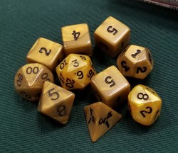 10-set Dice Tube Gold Olympic with Black