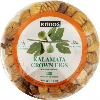 Krinos Sun Dried Natural Halal Kalamata Crown Figs 14oz