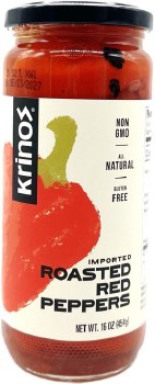 Krinos Imported Roasted Sweet Red Peppers in Vinegar Brine 350g