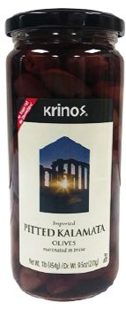 Krinos Imported Pitted Kalamata Olives Marinated in Brine 454g