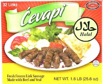 Brother and Sister Beef and Veal Halal Cevapi Sausage Links 1.6lb F