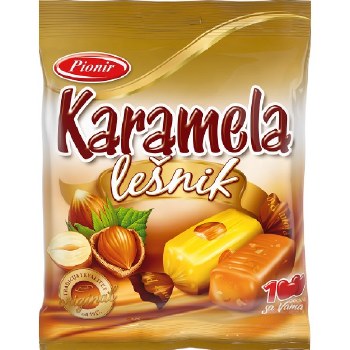 Pionir Karamela Milk Caramel Candy with Hazelnut 100g