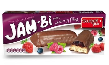 Sweet Plus Jambi Chocolate Coated Biscuits with Wildberry Jam 150g
