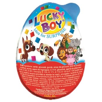 Lucky Boy Toy Surprise Egg with Gum 15g