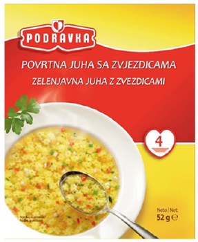 Podravka Vegetable Soup with Star Shaped Noodles 52g