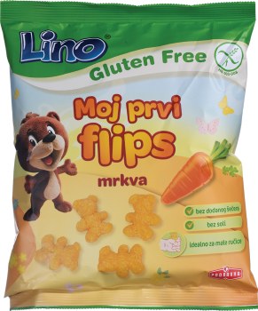 Podravka Lino Moj Prvi Flips Carrot Puffed Snack 40g