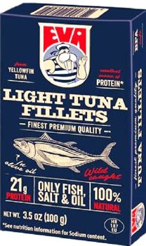 Eva Premium Light Tuna Fillets in Olive Oil with Sea Salt 100g