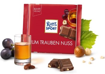 Ritter Sport Alpine Milk Chocolate With Jamacian Rum Raisins and Hazelnuts 100g