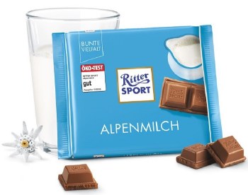 Ritter Sport Alpine Milk Chocolate 100g