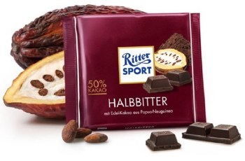 Ritter Sport Dark Chocolate 50 Percent Cocoa 100g