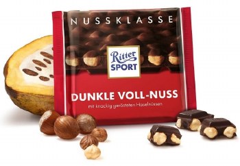 Ritter Sport Dark Chocolate with Whole Hazelnuts 100g