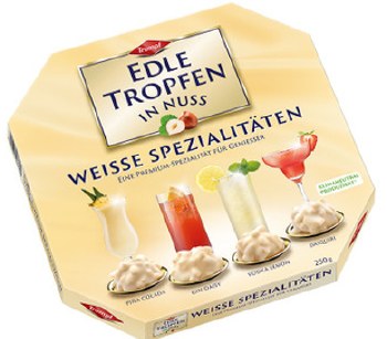 Trumpf Edle Tropfen In Nuss Weisse Spezialitaten Specialty Assorted Liquor Chocolates 250g