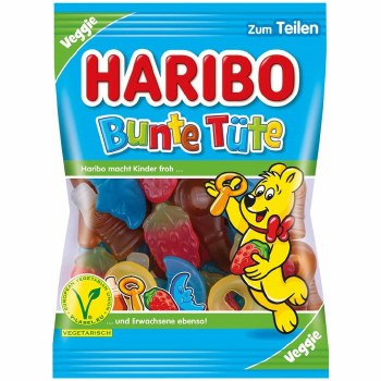 Haribo Bunte Tute Classic Veggie Gummy Candy Mix 175g