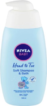 Nivea Baby Head to Toe Shampoo and Bath Soap Pump Bottle 500ml