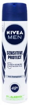 Nivea Men Sensitive Protect 0% Alcohol Spray Deodorant 150ml