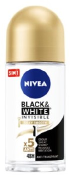 Nivea Black and White Invisible Silky Smooth 5in1 Roll On Deodorant 50ml