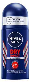 Nivea Men Dry Impact 72 Hour Roll On Deodorant 50ml