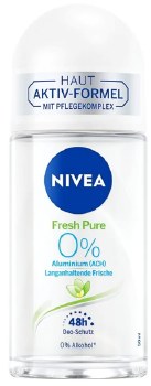 Nivea Fresh Pure 0% Aluminum 48 Hour Protection Roll On Deodorant 50ml