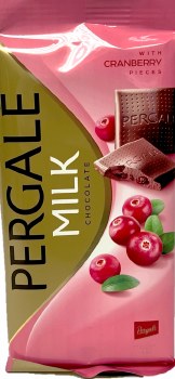 Pergale Milk Chocolate with Cranberry Pieces 100g