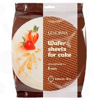 Lekorna Cocoa Oblatne Round Cake Wafers 90g