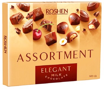 Roshen Elegant Milk Chocolate Assortment Gift Box 145g