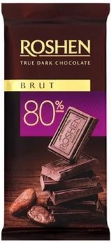 Roshen Brut Dark Chocolate Bar 80 Percent Cocoa 85g