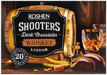 Roshen Dark Chocolate Shooters with Whiskey 150g